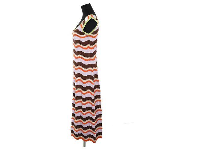 Autre Marque Vestido de algodón Multicolor - vista 3