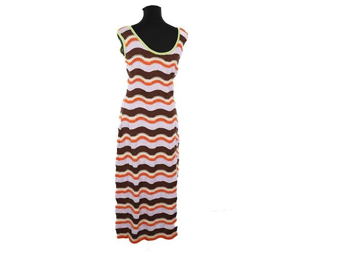 Autre Marque Vestido de algodón Multicolor - vista 4