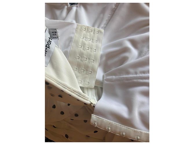 Vestido mini de chiffon com bolinhas da Self Portrait Branco - vista 7