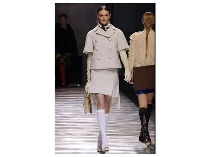 Falda de lana gris con paneles Louis Vuitton x Marc Jacobs Otoño 2003 - vista 9