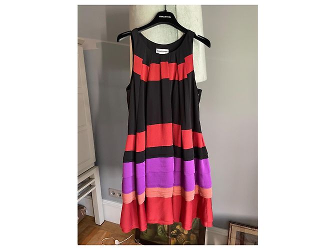 Sonia Rykiel Kleid aus Seidenchiffon mit Rüschen Mehrfarben - Ansicht 2