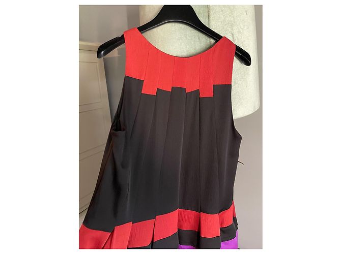 Sonia Rykiel Kleid aus Seidenchiffon mit Rüschen Mehrfarben - Ansicht 3