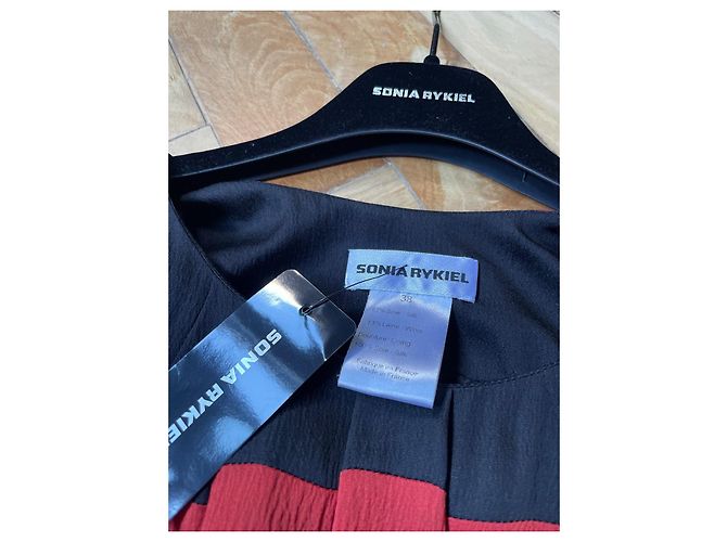 Sonia Rykiel Kleid aus Seidenchiffon mit Rüschen Mehrfarben - Ansicht 6
