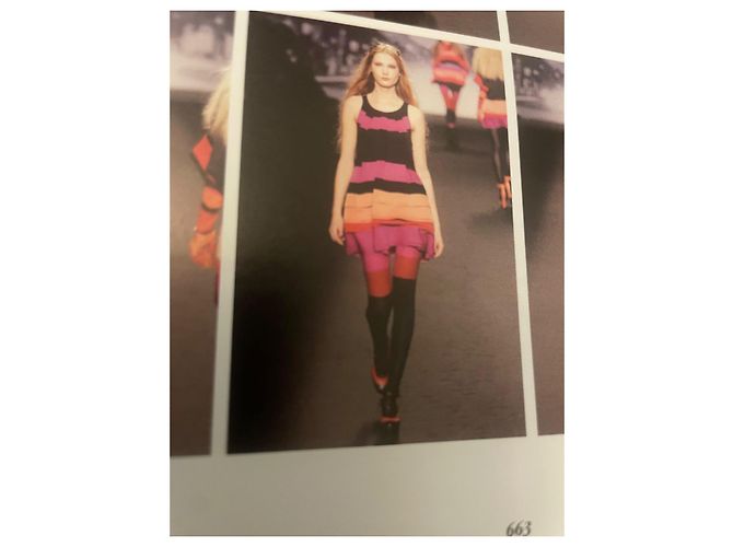 Sonia Rykiel Kleid aus Seidenchiffon mit Rüschen Mehrfarben - Ansicht 9