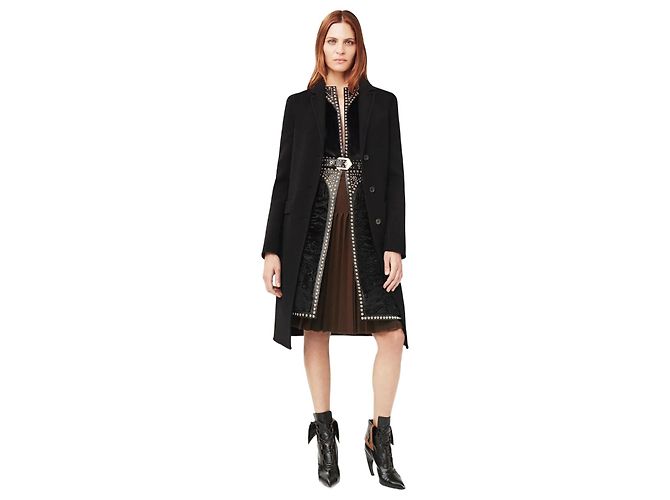 Colete sem mangas de couro com studs, vison e astracã Givenchy Pré-Fall 2015 Preto - vista 2
