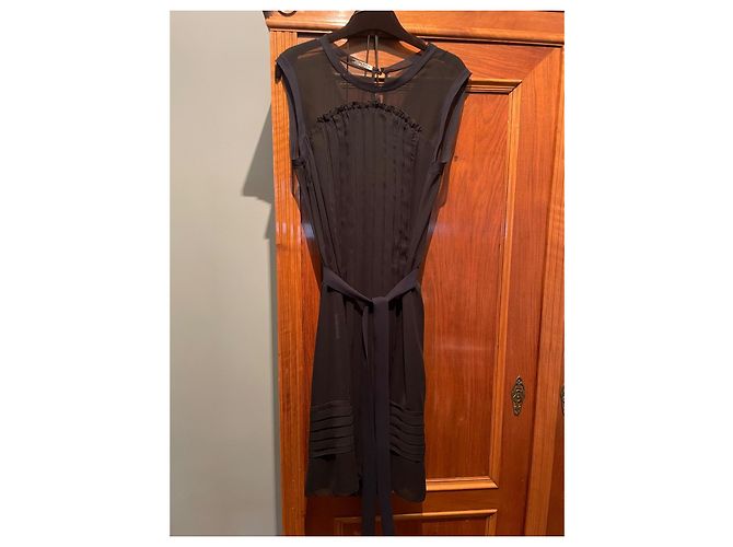 Abito Miu Miu in seta nero e blu navy - vista 2