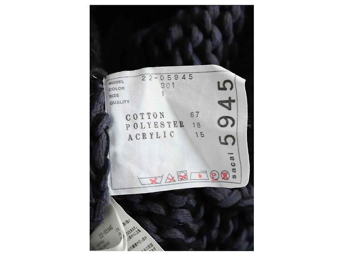 Sacai Maglione in cotone nero - vista 5