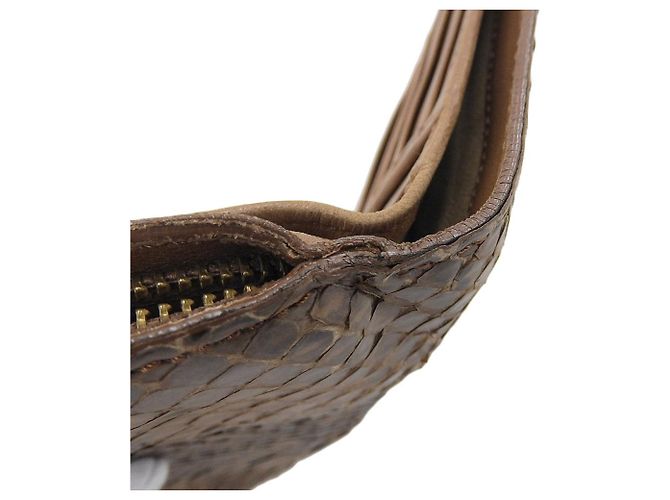 Cartera de Python Bottega Veneta Marrón Castaño - vista 7