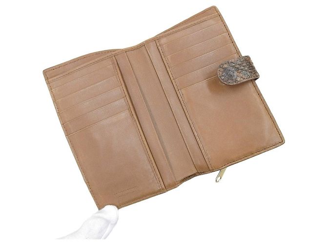 Cartera de Python Bottega Veneta Marrón Castaño - vista 9