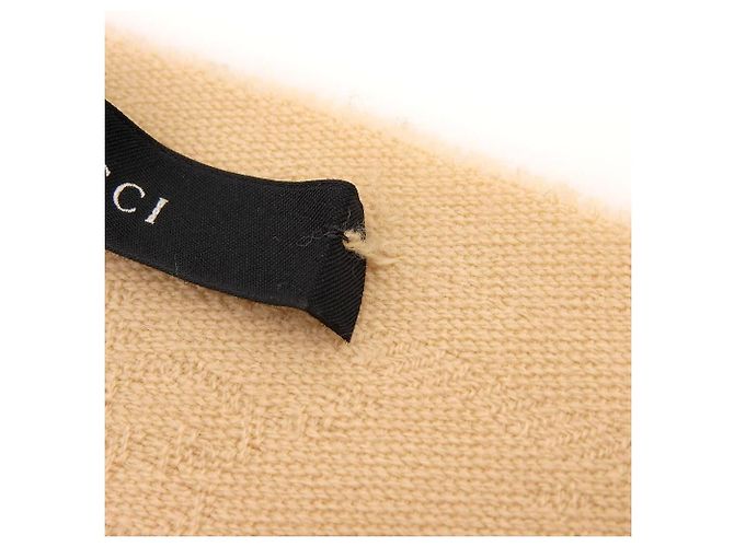 Gucci Bufanda de lana 100% con logo G entrelazado beige - vista 6