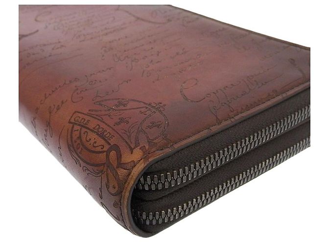Autre Marque Custodia da viaggio Berluti Caligraphy Patina Bordeaux Verde Bordò - vista 7