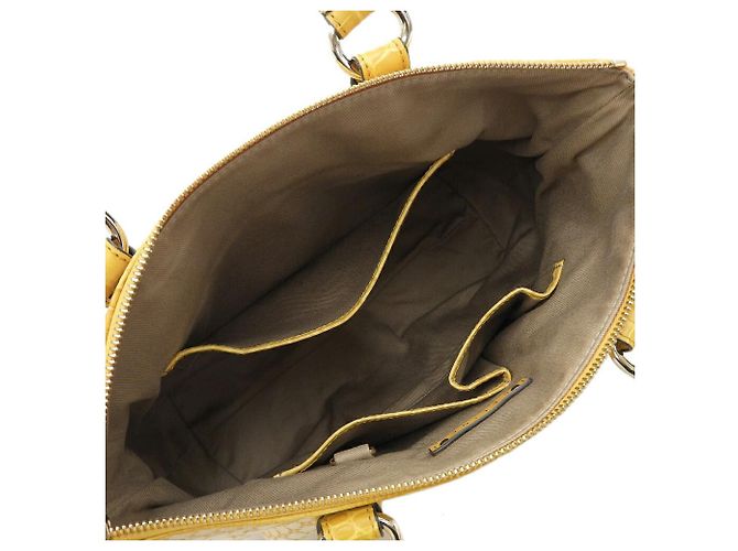 Céline Celine Macadam Canvas Leder Schultertasche Gelb - Ansicht 3