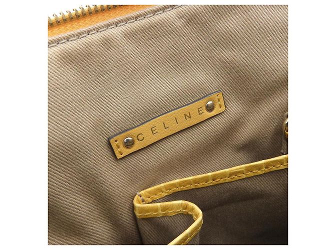 Céline Celine Macadam Canvas Leder Schultertasche Gelb - Ansicht 6