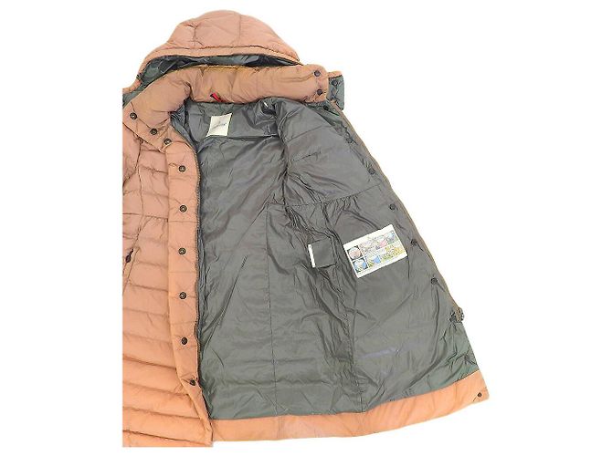 Chaqueta de Plumas Moncler Rosa Beige de Nylon - vista 9