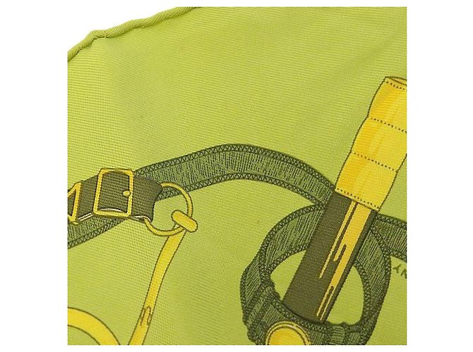 Cinturón de seda Hermès con patrón de pañuelo verde - vista 5