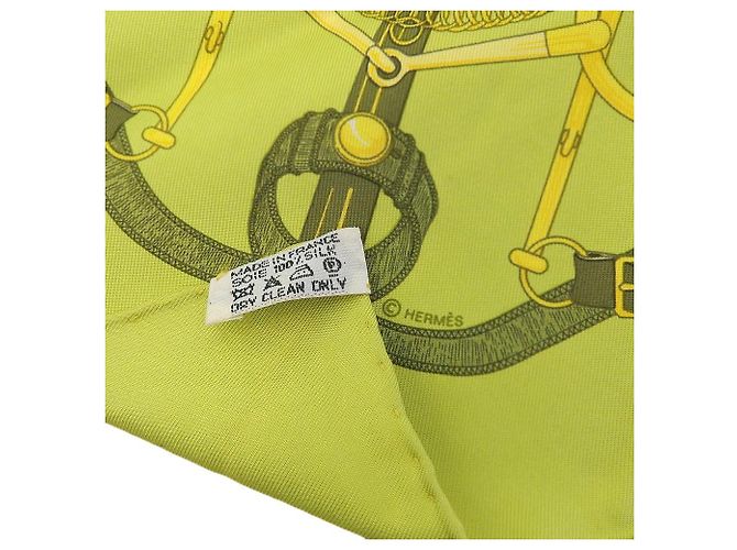 Cinturón de seda Hermès con patrón de pañuelo verde - vista 7