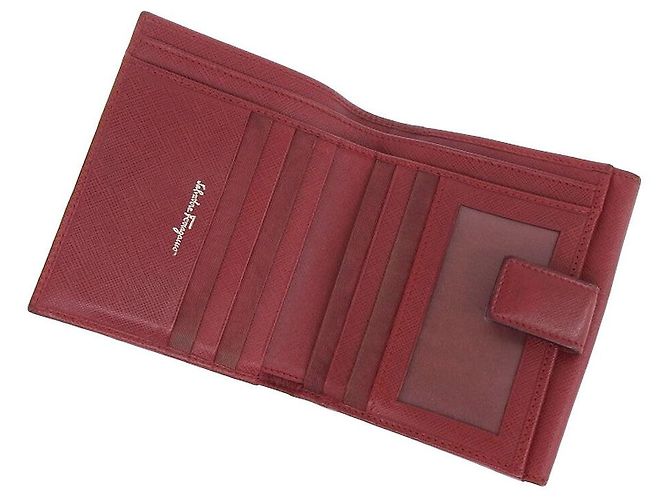 Billetera de cuero Gancini Salvatore Ferragamo Roja - vista 3
