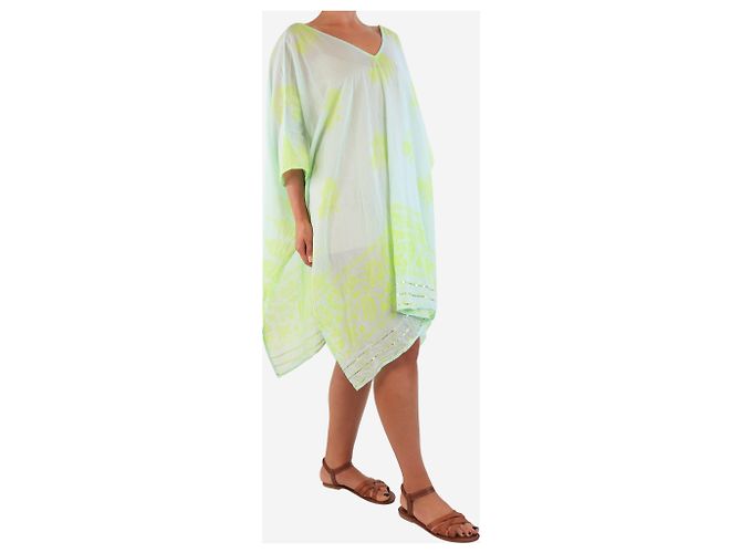 Juliet Dunn Grüner transparenter Baumwollkaftan - Einheitsgröße - Ansicht 3