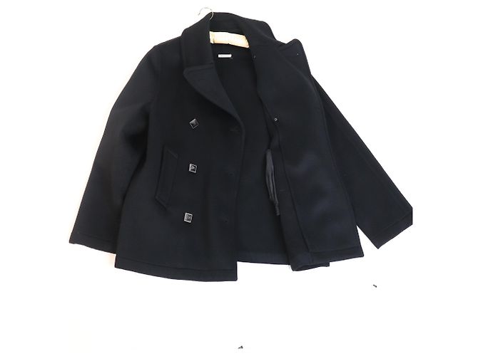 Hermès Schwarzer Kaschmir-Peacoat - Größe UK 16 - Ansicht 5