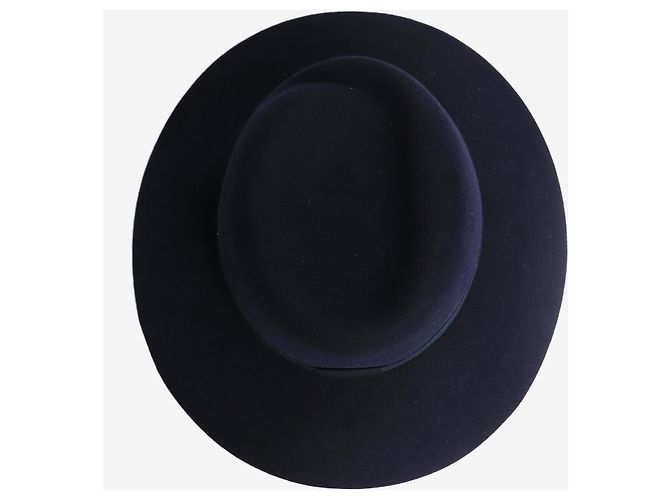 Maison Michel Fedora Virgine in feltro blu navy - vista 2