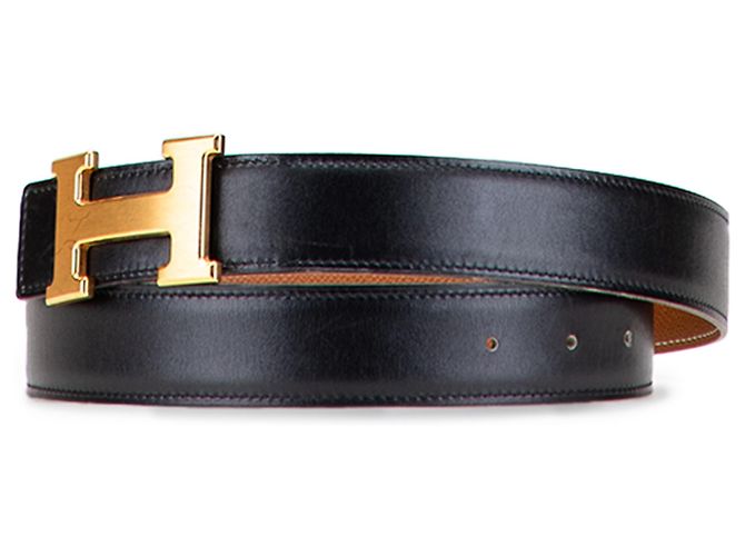 Cintura reversibile Constance H in Epsom e Swift nera di Hermès Nero - vista 2