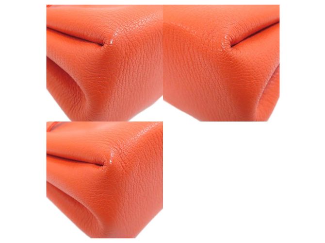 Hermès Pochette Hermes Vespa in pelle di Capra Arancione - vista 10