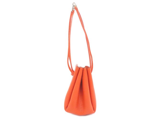 Hermès Pochette Hermes Vespa in pelle di Capra Arancione - vista 3