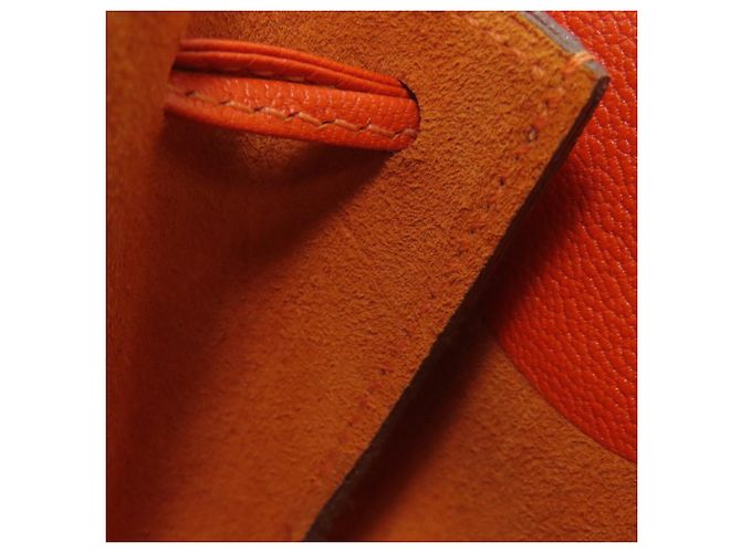 Hermès Pochette Hermes Vespa in pelle di Capra Arancione - vista 7