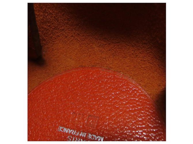 Hermès Pochette Hermes Vespa in pelle di Capra Arancione - vista 8