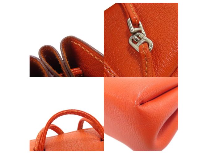 Hermès Pochette Hermes Vespa in pelle di Capra Arancione - vista 9