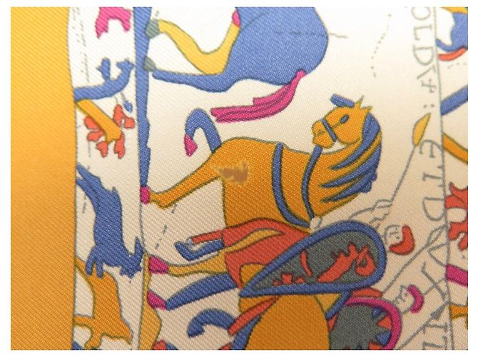 Hermès SCARF HERMES IN ONORE DI GUILLAUME DUBIGEON 90 SETA ARANCIONE - vista 13
