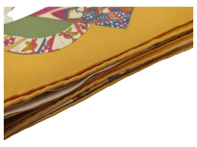 Hermès SCARF HERMES IN ONORE DI GUILLAUME DUBIGEON 90 SETA ARANCIONE - vista 15