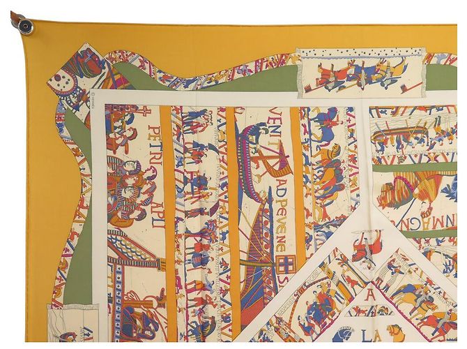 Hermès SCARF HERMES IN ONORE DI GUILLAUME DUBIGEON 90 SETA ARANCIONE - vista 2