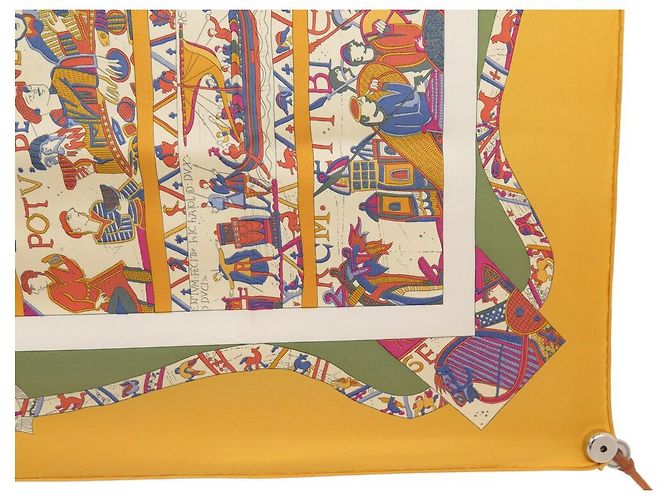 Hermès SCARF HERMES IN ONORE DI GUILLAUME DUBIGEON 90 SETA ARANCIONE - vista 4