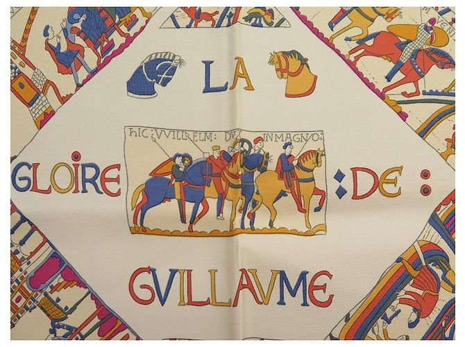 Hermès SCARF HERMES IN ONORE DI GUILLAUME DUBIGEON 90 SETA ARANCIONE - vista 6