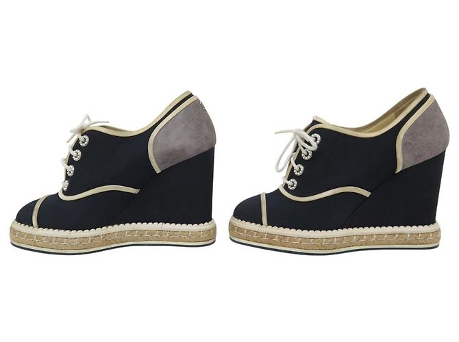 NEUE CHANEL G31555 ESPADRILLES MIT KEILABSÄTZEN 38 SCHUHE - Ansicht 2