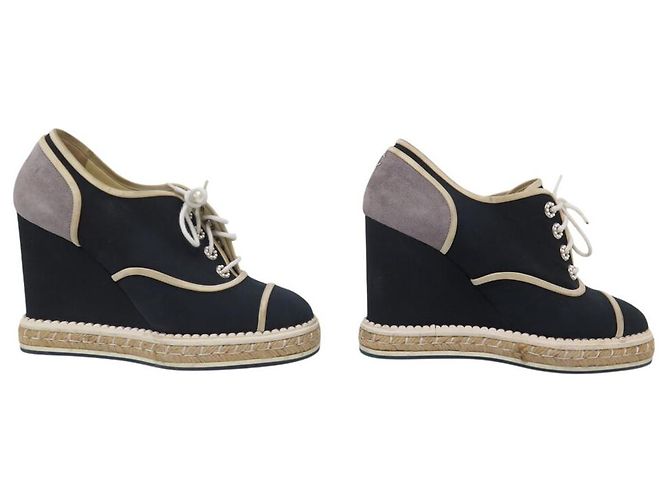 NEUE CHANEL G31555 ESPADRILLES MIT KEILABSÄTZEN 38 SCHUHE - Ansicht 3