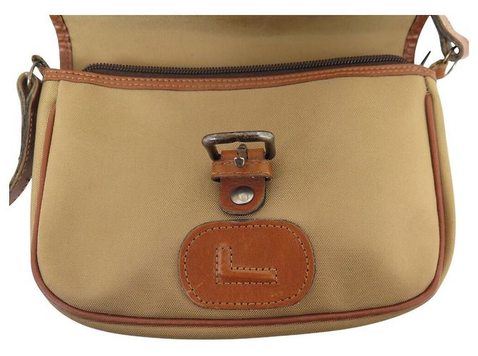 VINTAGE LANCEL HANDTASCHE AUS BRAUNEM CANVAS MESSENGER BAG - Ansicht 11