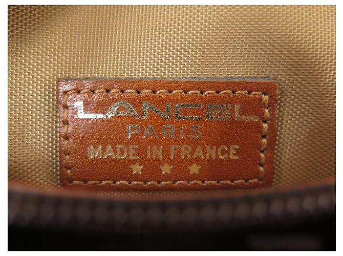 VINTAGE LANCEL HANDTASCHE AUS BRAUNEM CANVAS MESSENGER BAG - Ansicht 13
