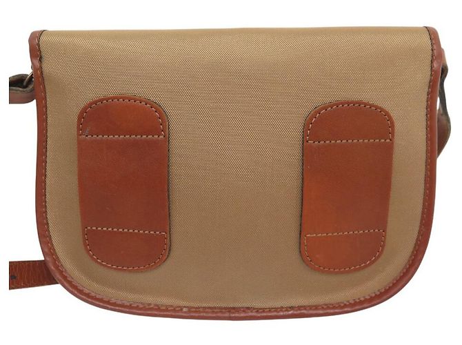 VINTAGE LANCEL HANDTASCHE AUS BRAUNEM CANVAS MESSENGER BAG - Ansicht 2