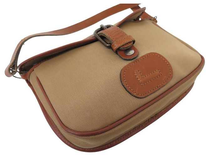 VINTAGE LANCEL HANDTASCHE AUS BRAUNEM CANVAS MESSENGER BAG - Ansicht 5