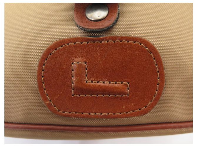 VINTAGE LANCEL HANDTASCHE AUS BRAUNEM CANVAS MESSENGER BAG - Ansicht 7