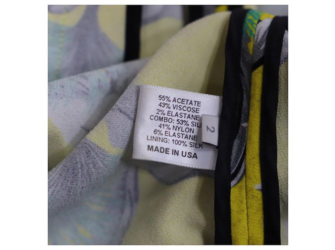 Vestido Mini Impreso Proenza Schouler en Acetato Amarillo - vista 5