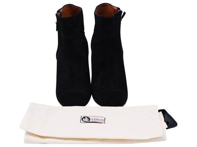 Stivaletti con zeppa Lanvin in suede nero - vista 10