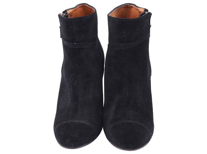 Stivaletti con zeppa Lanvin in suede nero - vista 2