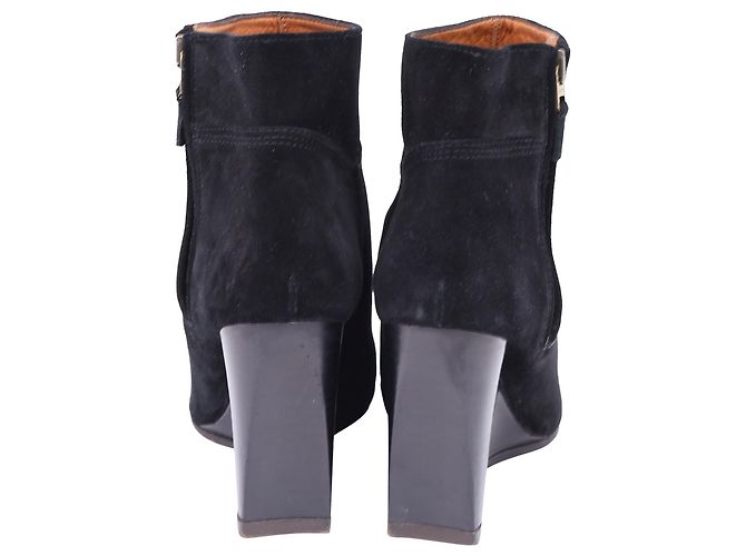 Stivaletti con zeppa Lanvin in suede nero - vista 4