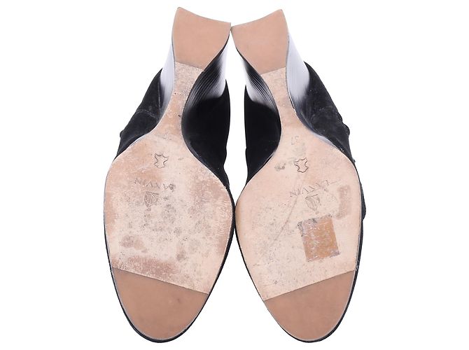 Stivaletti con zeppa Lanvin in suede nero - vista 5