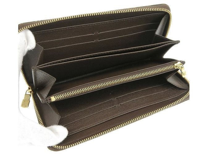 Cartera Zippy Mini Lin Monograma Louis Vuitton Castaño - vista 3