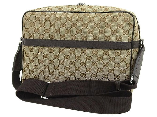 Borsa a tracolla in tela GG Gucci 449173 Marrone Beige - vista 2