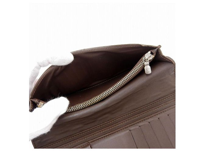 Cartera Larga Damier Infini Louis Vuitton N63120 Verde - vista 8